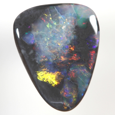 SOLID BLACK OPAL Sparkling bright fire bordered by black opal